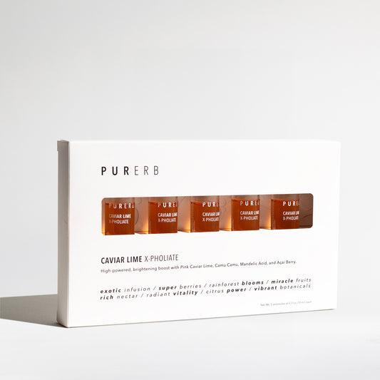 Caviar Lime X-pholiate - Experience skin transformation with this powerful micropeeling solution! It gently exfoliates and removes dead skin for all skin types. Say goodbye to hyperpigmentation, dullness, fine lines, and clogged pores. Packed with gentle AHAs, collagen-boosting extracts, açaí, and vitamin C, it refreshes and revitalizes your skin, revealing a radiant and youthful glow. Your secret weapon against texture issues, uneven tone, and pesky pores.