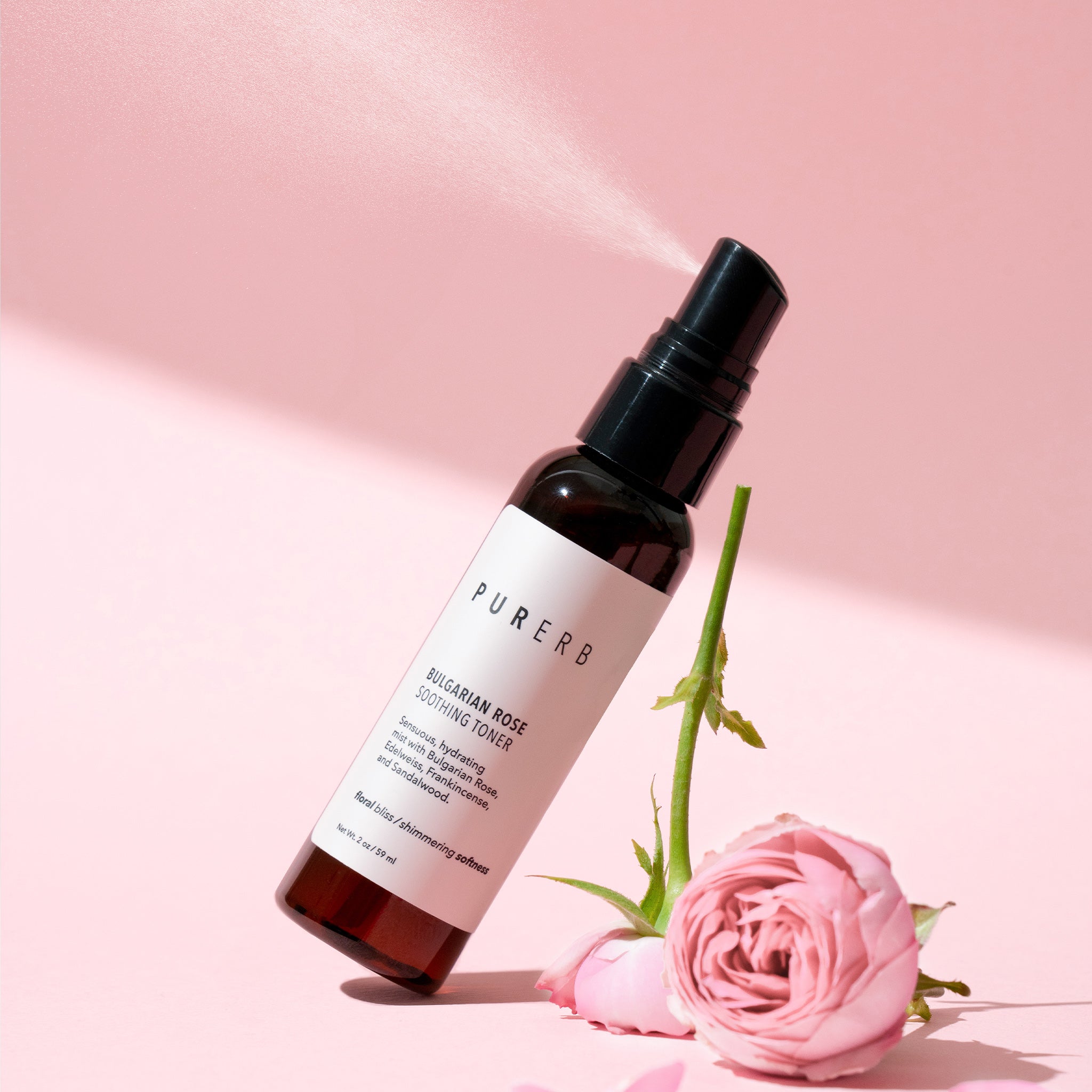 Bulgarian Rose Soothing Toner - Instant hydration boost with Bulgarian Rose Water and Edelweiss Stem Cells. Nourishes and protects the skin's moisture barrier. Ideal for all skin types, including dryness, irritation, lines, and wrinkles
